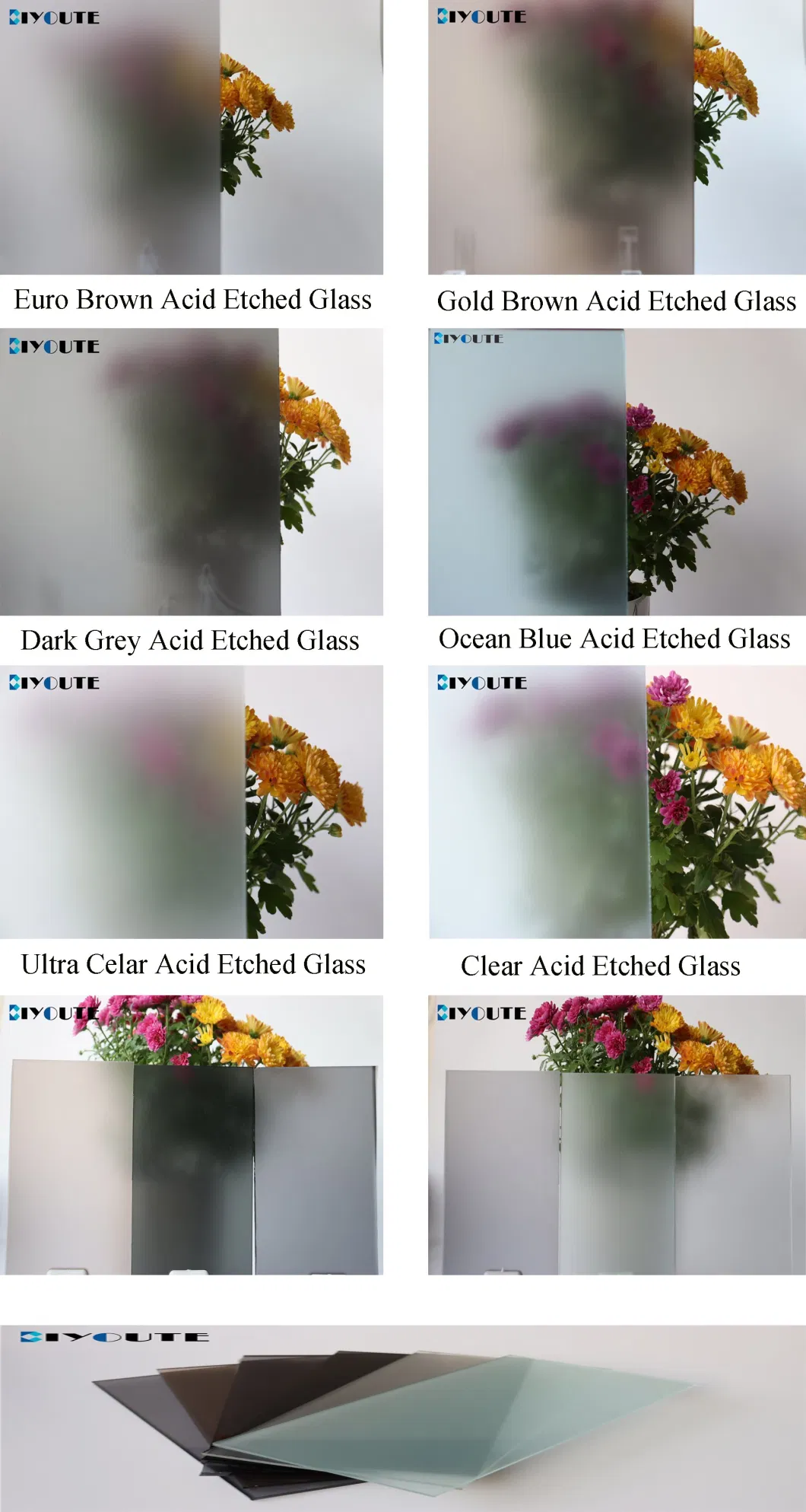 Golden Quality, Deep Clear Acid Etched Decorative Glass/ Laminated Glass